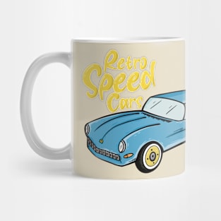 Retro Speed Car Blue Mug